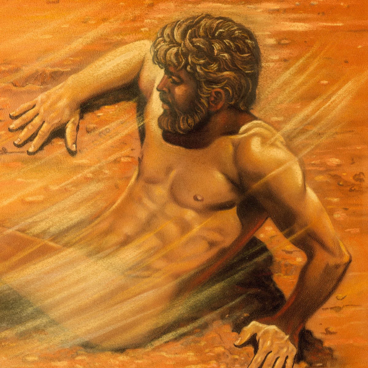 IMAGE 3 PICTURE DESCRIPTION: Adam is made out of dust from the ground CAPTION: Adam came from dust, returned to dust