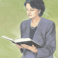 Seorang wanita membaca Alkitab