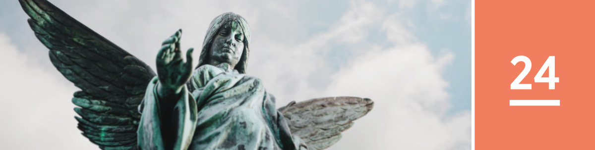 Image 1: A statue of an angel.