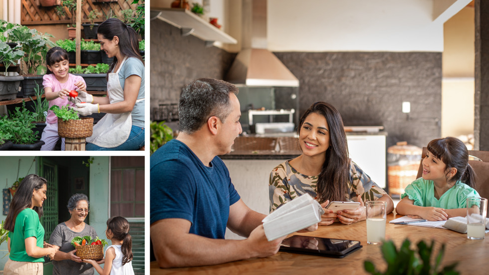 Conjunto de imagens: Três maneiras de como as irmãs podem imitar as ótimas qualidades de Rebeca. As cenas se repetem a seguir neste capítulo.