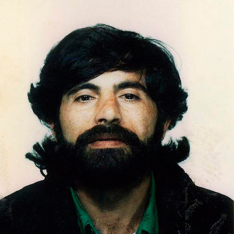 IMAGE 2 PICTURE DESCRIPTION: Annunziato Lugarà with long hair and a beard, before he changed his life