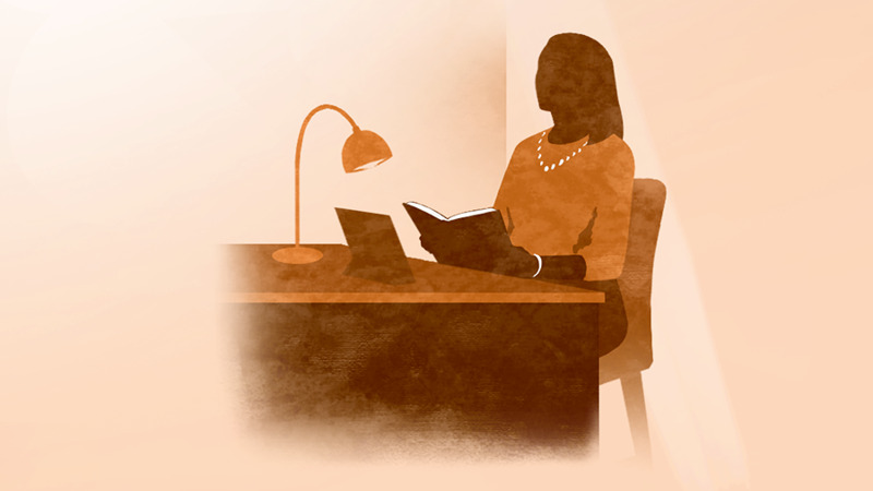 IMAGE 2 PICTURE DESCRIPTION: A sister studying alone. CAPTION: Single ones who no longer live with their parents are under Jesus’ headship (See paragraph 8)