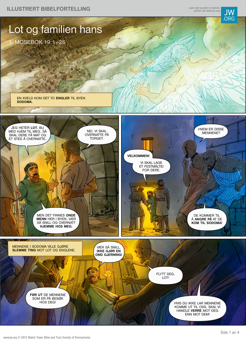 Lot og familien hans | Bibelsk tegneserie, image size:800x1111
