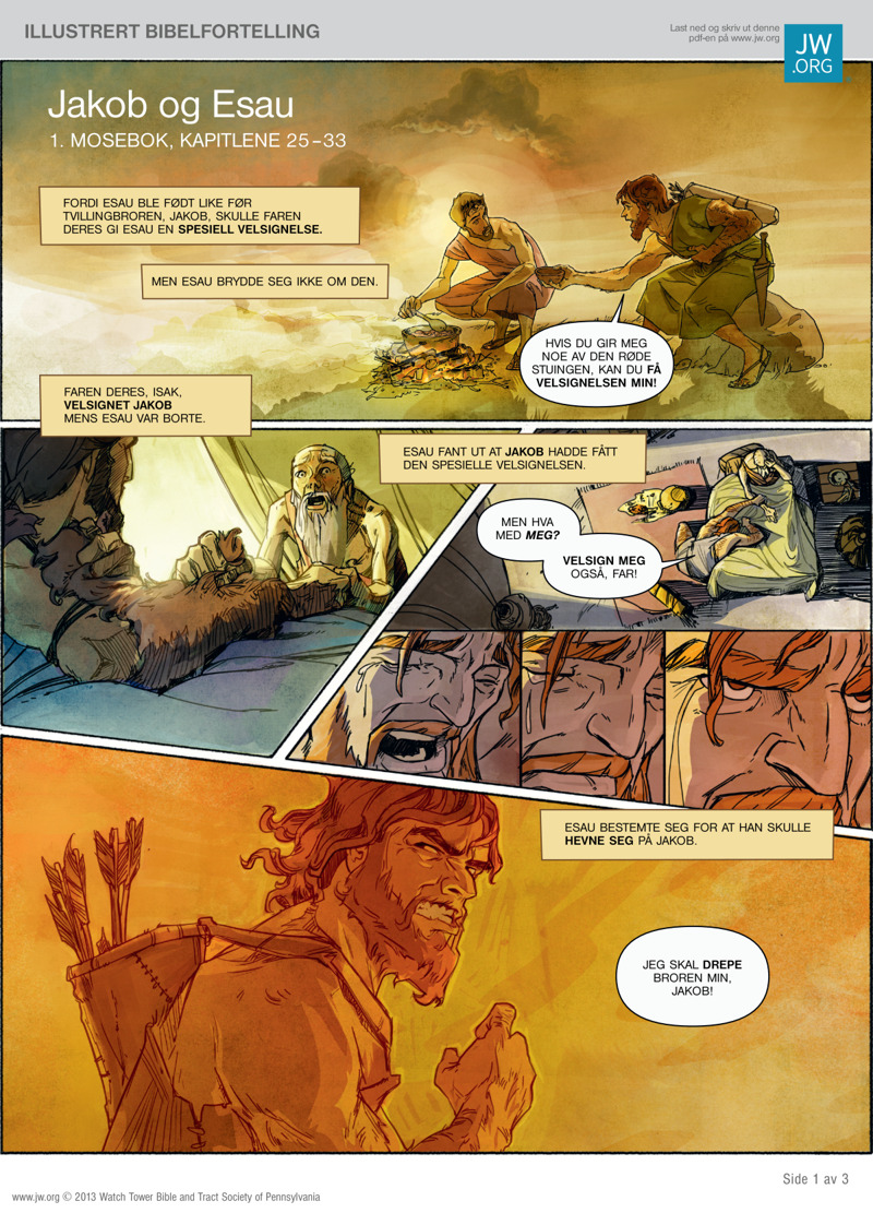 Jakob og Esau | Bibelsk tegneserie, image size:800x1111