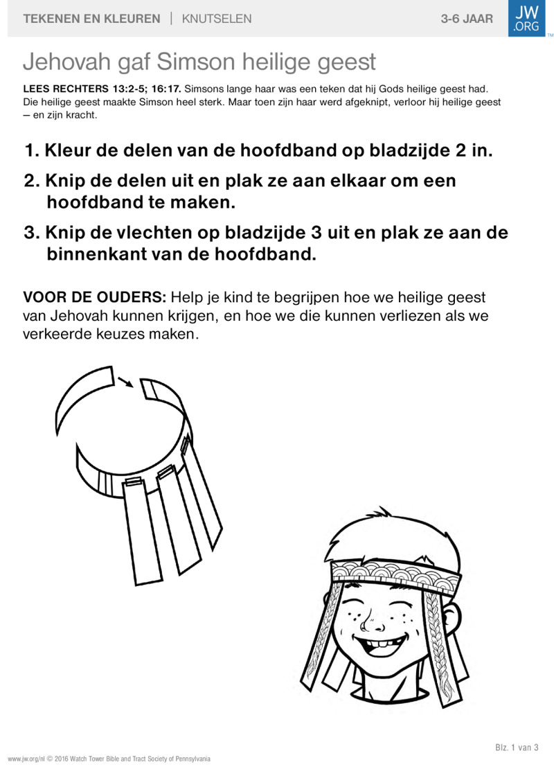 Jehovah gaf Simson heilige geest | Tekenen en kleuren, image size:800x1110