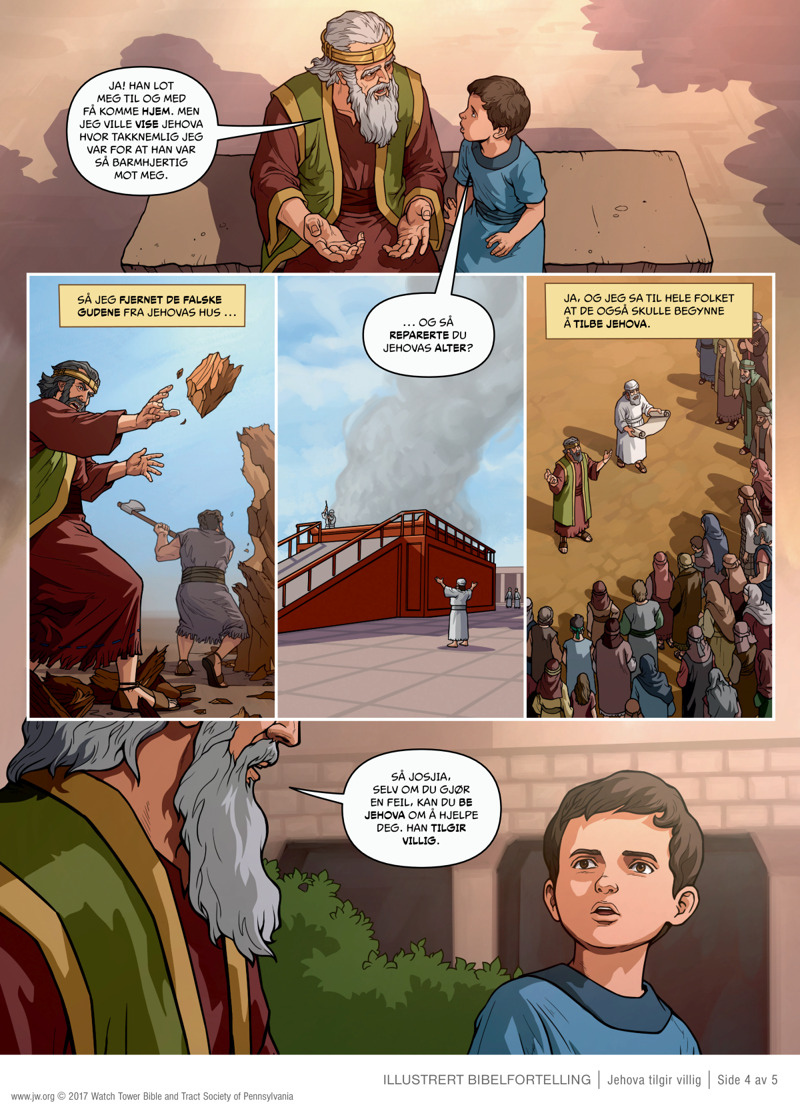 Jehova tilgir kong Manasse | Bibelsk tegneserie, image size:800x1111